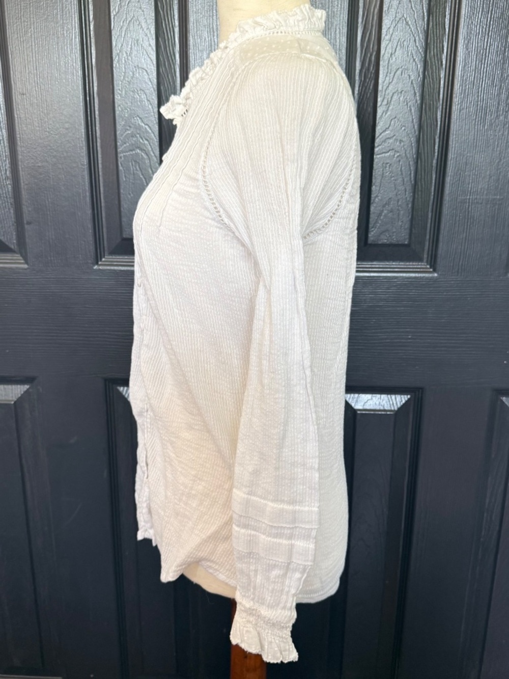 Faherty Willa Top Organic cotton white bohemian peasant blouse - Picture 8 of 14